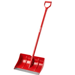 Fototapeta premium Red Snow Shovel: Winter Cleaning Tool for Snow Removal