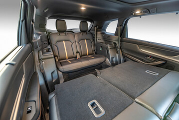 The third row of seats in a large SUV