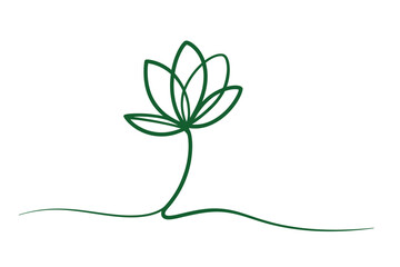 Continuous Line Lotus Illustration | Editable Stroke Yoga and Meditation Icon