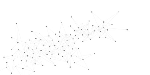 Abstract connecting dots and lines on white background. Neural network connection, science and technology concept design