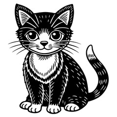 Obraz premium black and white cat