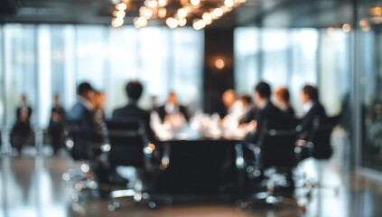 Blurred business meeting in modern office (1)