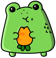 Frog Holding Carrot