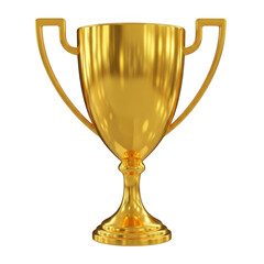 Golden trophy isolated on transparent background