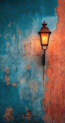 Aged wall, warm lamplight
