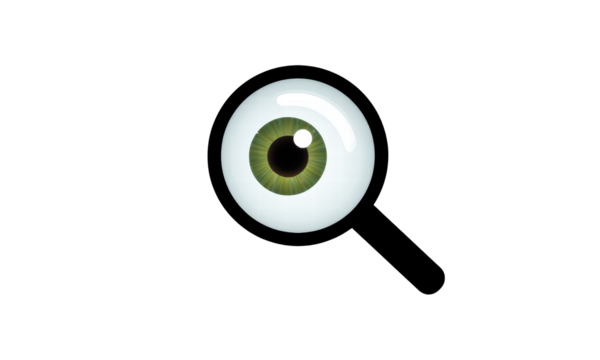 Magnifying Glass with Green Eye