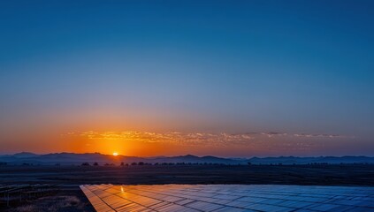 Sunrise over a flat, paved area