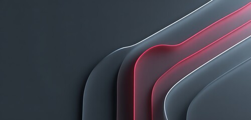 Curved abstract lines forming seamless geometric loop on matte dark background