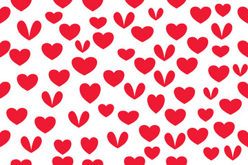 Seamless Red Heart Pattern on White Background – Valentine’s Day Love Design