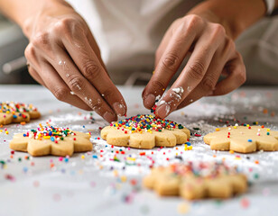 close up making cookies