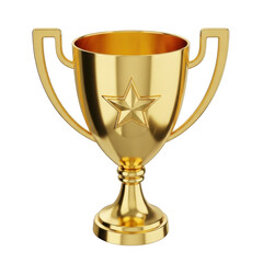 Fototapeta premium Golden trophy isolated on transparent background