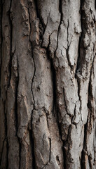 Obraz premium Close-up of centuries-old tree trunk with cracked, rugged bark texture 