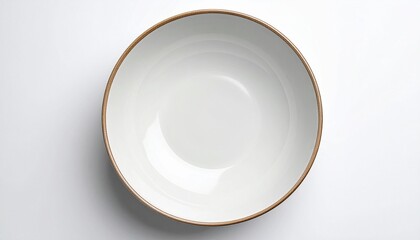 isolated empty plate on white background top view