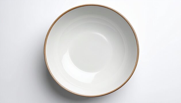isolated empty plate on white background top view