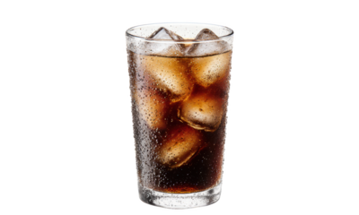 Refreshing Cold Drink with Ice Cubes and Condensation