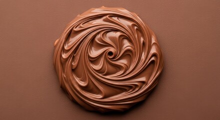 Luscious chocolate swirl on a rich brown background creates an inviting textural design