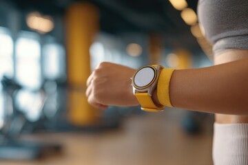 Close up of a sleek smartwatch showing heart rate and mindfulness reminders