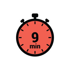 min 9 time icon vector design illustration background