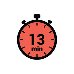min 13 time icon vector design illustration background