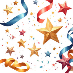 Colorful popper illustration on white background