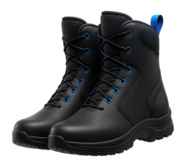 High-cut touring boots with synthetic uppers and moisture-wicking interior