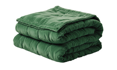 Stacked Green Velvet Quilted Blankets