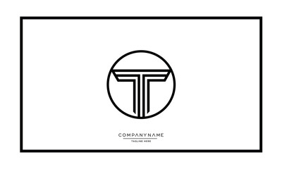 Alphabet letters T or TT logo monogram
