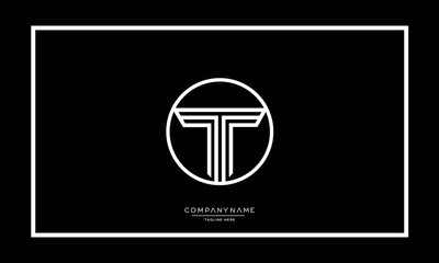 Alphabet letters T or TT logo monogram