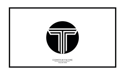 Alphabet letters T or TT logo monogram