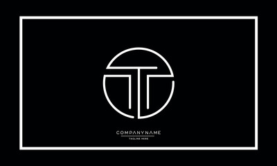 Alphabet letters T or TT logo monogram