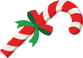 Candy cane striped in Christmas colors vector isolated on a transparent background.