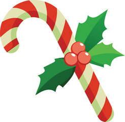 Candy cane striped in Christmas colors vector isolated on a transparent background.