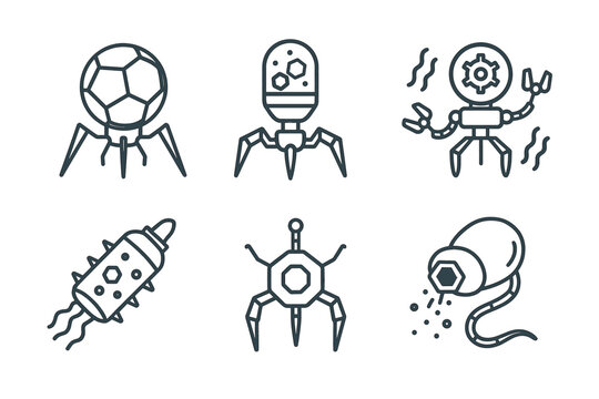 Abstract robotic designs featuring futuristic machines and alien creatures