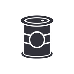 Stylized Depiction Of A Metal Can With Circular Design In Minimalist Style Isolated