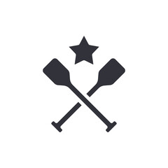 Illustrative Paddles Crossed Beneath Radiant Star Symbolizing Accomplishment Or Maritime Distinction