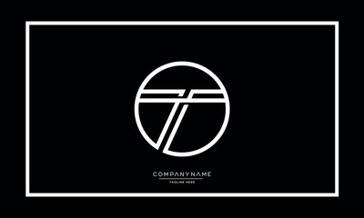 Obraz premium Alphabet letters T or TT logo monogram