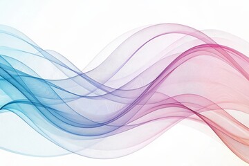Flowing abstract waves of blue and pink gradient on white background image