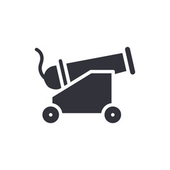 Stylized Cannon Illustration Displaying Historical Weaponry On A Transparent Backdrop