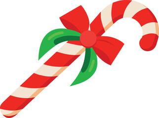 Candy cane striped in Christmas colors vector isolated on a transparent background.