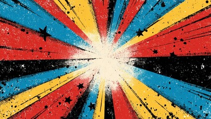Vibrant radial comic book background