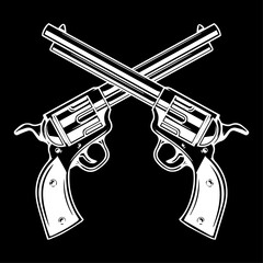 old vintage pistol in vector art
