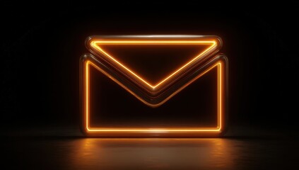 Glowing email icon on dark background (1)