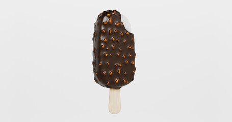 Chocolate Nut Coated Ice Cream Bar Straight View