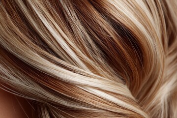 Fototapeta premium Close-up of highlighted blonde hair