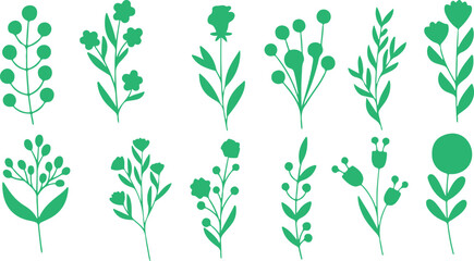 Floral, Plant, Silhouette, Nature, Botanical, Green, Outline, Garden, Graphic, Bloom, Eco, Organic, Leaf, Wild, Design, Flora, Scenic, Natural