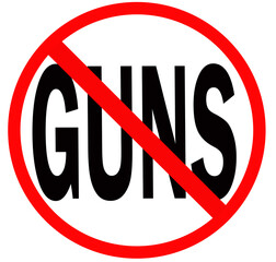no guns sign on white background