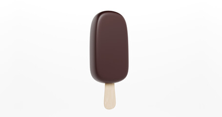 Smooth Dark Chocolate Popsicle Straight Isolated 