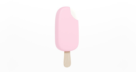 Pastel Pink Popsicle With Bite Delicate