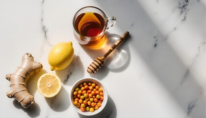 Top View Sea Buckthorn Honey Lemon Tea