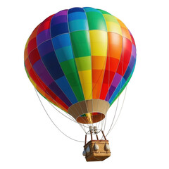 Naklejka premium Colorful hot air balloon isolated on transparent background